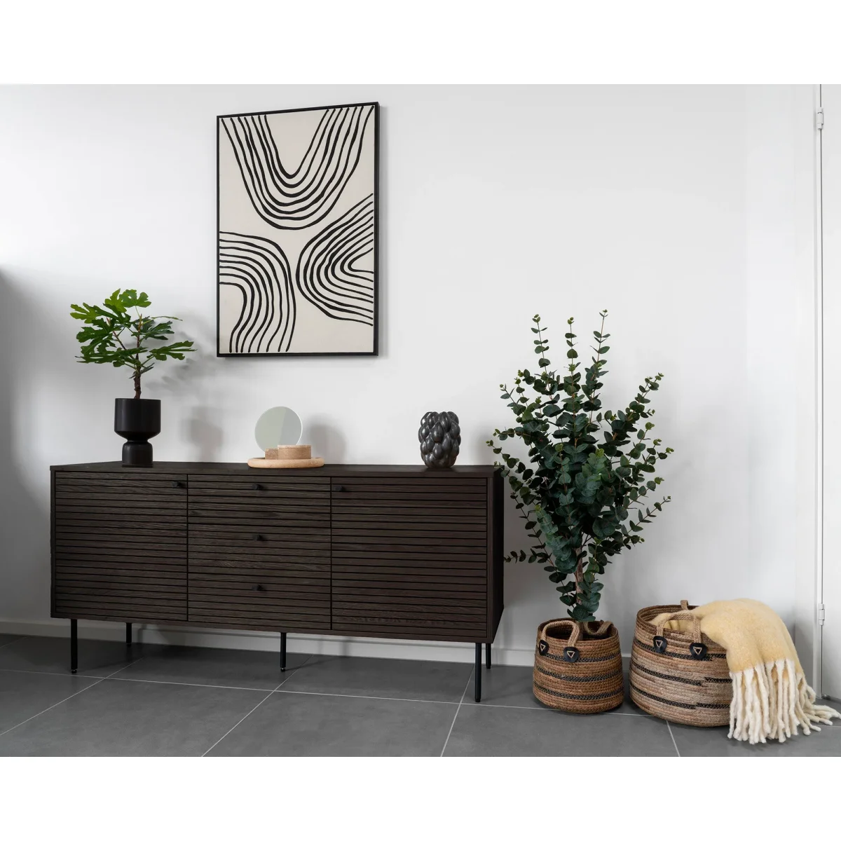 Kyoto dressoir van eiken fineer in smoked uitvoering - Afbeelding 8