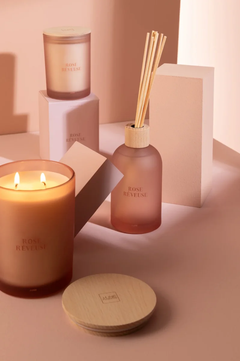 Scented Candle Accords Essentiels Rose Rêveuse-38H - Afbeelding 7
