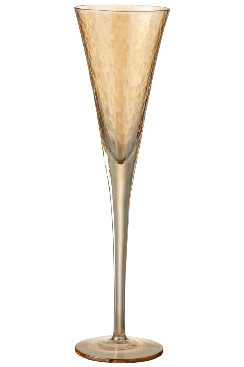 Champagne Glass Irregular Glass Amber