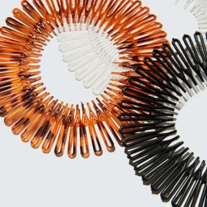 Stretchy Comb Headband with Teeth, 3-Pack, Helder/Zwart/Amber